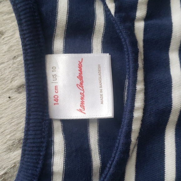 Hannah Andersson Stripe Unicorn Pocket Dress Sz10 - Picture 2 of 5